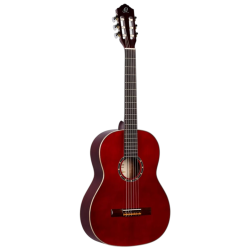 Guitarra Acustica, 6 cuerdas de nailon, Ortega R121SNWR, Color Vino