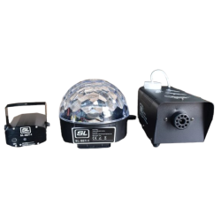 Set iluminación/Paquete Máquina de humo 400W, Jelly RGBWA, Mini Láser