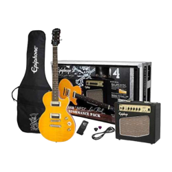 Paquete de guitarra electrica Epiphone, con amplificador, funda, cable PPGSENA2AANH3US